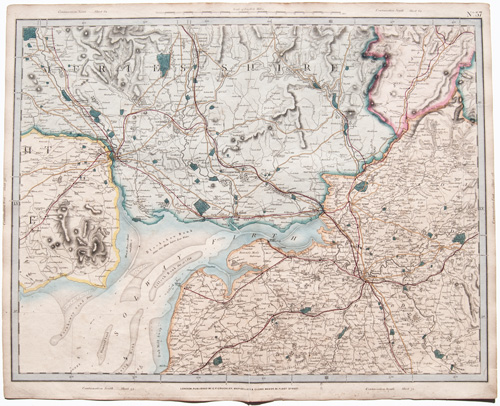 antique map of England, Wales and Scotland Railways and Stations Cruchley 1862